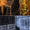 Décoration de Noël Rideau Ornements d'arbre LED Cordes Guirlande sur la fenêtre Année Cadeau Noël Décor Lumière Noël Y201020