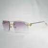 Solglasögon 2023 20% Vintage Rimless Square Men Oculos Diamond Cutting Lens Shame Shade Metal Frame Clear Glasses For Reading Gafas
