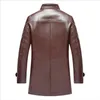 Heren Schaap Lederen jas jas Parka Real Fur Mens Clothing Lang pluche dik Dikke schapenvacht grote size jassen Men 201127