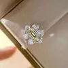 S925 argento Orecchino a clip di qualità lussuosa con diamante scintillante in colore giallo e bianco per le donne regalo di gioielli da sposa spedizione gratuita PS871