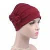 Double Flowers women039s hat Cancer Chemo Hat Beanie Scarf Turban Head Wrap Cap winter hats for women bonnet female1577811