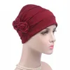 Double fleurs femmes chapeau Cancer chimio chapeau bonnet écharpe Turban tête chapeau chapeaux d'hiver pour femmes bonnet female288P