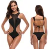 Trikini Sexy Monokini Mesh Bademode Frauen Hohe Taille Badeanzug Femle Mesh Badeanzug Triquini Brasilianische Maillot De Bain T200708