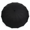 Long Handle Straight Umbrella 16K Windproof Solid Color Pongee Umbrella Women Men Sunny Rainy Umbrella Customized Logo WDH0803