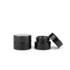 UV Protection Full Black 5ml Glass Cream Jars Bottle Wax Dab Dry Herb Concentrate Container RRD13282