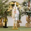 Woden grande quebra-nozes fantoche rei soldado presente de natal decoração ouro prata quebra-nozes decorações para casa 201028268f