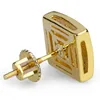 Herren Hip Hop Ohrstecker Schmuck Neue Mode Gold Silber Simulierter Diamant Quadrat Männer Mode Ohrringe283A