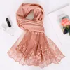 Fashion New Spring Winter Scarves for Women Shawls and Wraps Lady Plain Lace Floral Pashmina Headband Muslim Hijab Stoles 2010186858309