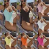 Sexy Kobiety Stroje Kąpielowe Moda Trend Jeden Ramię Kontrast Kolor Stripe One-Pieczęte Bikinis Stroje kąpielowe Projektant Kobiet Mesh Beach Swimming Siamese