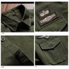 Chemise militaire chemises pour hommes Style décontracté mode vêtements coton à manches courtes rétro Vintage 6XL broderie noir livraison directe C1222