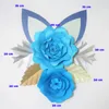 Decorative Flowers & Wreaths Cardstock Blue DIY Paper Leaves Ears Set Backdrop For Baby Shower Kids Birthday Nursery Wall Deco Video Tutoria