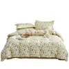 Set di biancheria da letto di cotone 4pcs con piumino copertina foglio di cuscino per bambini fiori pastorale set di biancheria King Queen Full Twin Times 201119