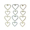 Голубой розовый белый 3 цвета Cubic Zirconia Pollow Heart Charm 4шт Золото красочное сердце болтаться