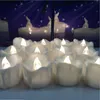 24pcs sans flamme jaune scintillement larme cire bougie mini piles thé lumières nouvelle arrivée réaliste LED bougie chauffe-plat Y200109