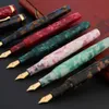 Luxusqualität Farbe Acryl Achat Füllfederhalter Golden Geschenk Drehhalter Tinte Student Büro Schulbedarf Stift NEU 201202