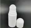 Bouteilles à roulettes vides blanches de 50ML pour conteneurs rechargeables de déodorant, bouteilles à roulettes en plastique de grande taille de voyage ou huiles essentielles 8829689