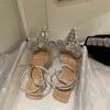 designer sandalen wind zomer nieuwe dunne hak netto sexy beroemdheid temperament kristal hoge hakken