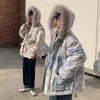 Мужские вниз Parkas 3 Colors Winter Print ins с длинным рукавом густой теплый хлопчатобумажный курт