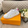 2022 Spring White Women's Sneakers äkta läder Casual Sport Luxury Design Brand Shoes Woman Vulcanize Shoes Chunky Sneaker KML00029