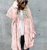 Fashion- Womens Faux Fur Jackets Outerwear Winter Hooded Velvet Coats Pocket Design Loose Coats Women Clothing Warm Soft Outerwear Tops