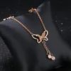 Anklets Summer Accessories Beautiful Rose Gold Plated Fashion Anklet Exquisite Bow Rhinestone Zircon For Women