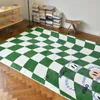 Retro preto e branco checkerboard sala de estar tapete, tapetes de cabeceira de treliça roxa, decoração bonito, tapete para berçário 220301