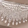 Başlıklar moda gümüş renkli rhinestone kristal kraliçe büyük taç gelin düğün tiara kadınlar güzellik yarışması gelin saç aksesuarları takılar