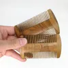 MOQ 100 SZTUK Niestandardowe Logo Hairs Combs Premium Handmade Green Drewno Sandalwood Wood Szeroki drobny ząb drewniany grzebień do wąsy brody z przypadkiem PU