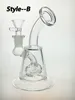 Banco de glass Hookah Bong / Rig Bubbler para fumar 6 pulgadas Altura 2 Tipo de PERC con 14 mm femenino y tazón 210 g de peso BU007A / B