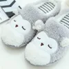 GAI GAI GAI FAYUEKEY Women Spring Autumn Home Cotton Plush Slippers Cartoon Owl Indoor Floor Winter Warm Fur Flat Shoes Y201026