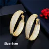 High quality 18K Yellow Gold Plated Full Bling CZ Hoop Earrings for Party Wedding Hot Gift for Women