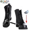 강철 발가락 겨울 군용 가죽 전투 보병 전술적 부츠 Askeri Bot Army Bots Work Men Safety Shoes Y200915