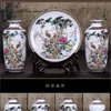 1 Set Modern Chinese Jingdezhen Tabletop Decoration Flower Vase and Plate with Stander Ceramic Vase Decoration Porcelain Vase LJ201208