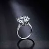 Anillo de boda de compromiso con solitario de diamante simulado de 10 quilates, anillo de color plata para mujer 220113