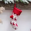 Large Christmas Stocking Gift Bag Snowflake Elk Stripe Sock Lovely Xmas Children Gift Bag Christmas Stocks Christmas Decoration WVT1152