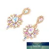 SUMENG nouvelles femmes boucles d'oreilles fleur colorée grande marque Design de luxe Starburst cristal Stud gemme déclaration boucles d'oreilles bijoux