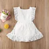 Pudcoco Recém-nascido Bebé Roupas Flor Flor Impressão Sem Mangas Lace Tule Rouble Backless Romper Jumpsuit One-peça Outfit Sunsuit 201029