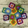 DIY Szydełka Doiles Multicolor Coasters Kwadratowy Maty Tabeli Dekoracji Handmade Crochet Cup Pad 9cm Wełniany Ubrania Patch 50 sztuk / partia T200708