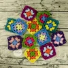 DIY Crochet Doilies Multicolor Coasters Quadrados Tapetes de Mesa Decoração Handmade Crochet Cup Pad 9cm Lã Roupas Patch 50 pçs / lote T200708