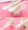 Delicada porcelana branca Spoons longo colheres de chá para o café Tea pequeno Coffee Spoons Stir Cerâmica Colher Pure White Bone China SN4753