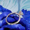 Transgems 14K Rose Gold 1CT 6,5 mm F Färgförlovningsring för kvinnor Bröllopsrosa gulddamer Ring med Y200620