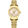 Marca CHENXI, reloj de oro de lujo para mujer, reloj dorado para mujer, vestido de mujer con diamantes de imitación, relojes impermeables de cuarzo para mujer