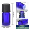 12pcs 5ml Bottiglie di vetro blu cobalto con tappo a prova di manomissione con contagocce euro per contenitori cosmetici per aromaterapia di oli essenziali 1/6 Oz