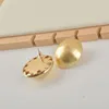 Biały Pół-Ball Imitacja Pearl Stud Kolczyk Dla Kobiet Vintage Kolczyki Metal Gold Duży Mały Rozmiar Kolczyk Dziewczyny Prezent Urodzinowy