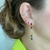 2 * 4mm Single Stone Study Brinco 925 Sterling Prata Birthstone Cor Minimal Classic Daisky Linda Girl Multi Piercing Studs