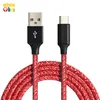 1m 2m 3m Colorful Cloth yarn micro 5pin fabric nylon braided usb data sync charger cable for samsung type C 2A