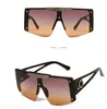 Übergroße rahmenlose Sonnenbrille Romen Retro Vintage quadratischer Rahmen Einteilige fimlose Herren-Sonnenbrille Shades Gafas De Sol