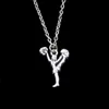 Fashion 26*17mm Cheerleaders Cheering Dance Pendant Necklace Link Chain For Female Choker Necklace Creative Jewelry party Gift