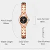 Relojes pequeños de moda para mujer, relojes de pulsera de acero inoxidable de lujo de oro rosa para mujer, relojes de pulsera de diamantes para mujer, regalos 220122