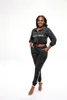 Neue Herbst Winter Frauen Designer einfarbig Outfits Pullover Hoodies + Hosen zweiteiliges Set lässige Trainingsanzüge schwarz Sportbekleidung Jogger Anzug 4100